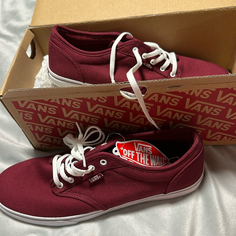 Vans Authentic Canvas Sneakers in Burgundy with White Laces